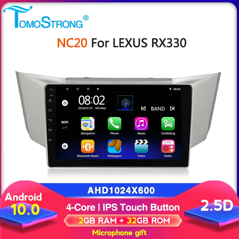 Автомобильный мультимедийный плеер Tomostrong IPS для Lexus RX300 RX330 RX350 2003-2009 2 + 32 ГБ Android