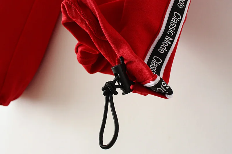 

Plus Size XL-3XL Women's Ankle Pants with Pockets Oversized Red Black Side Letter Printed Ankle Pants