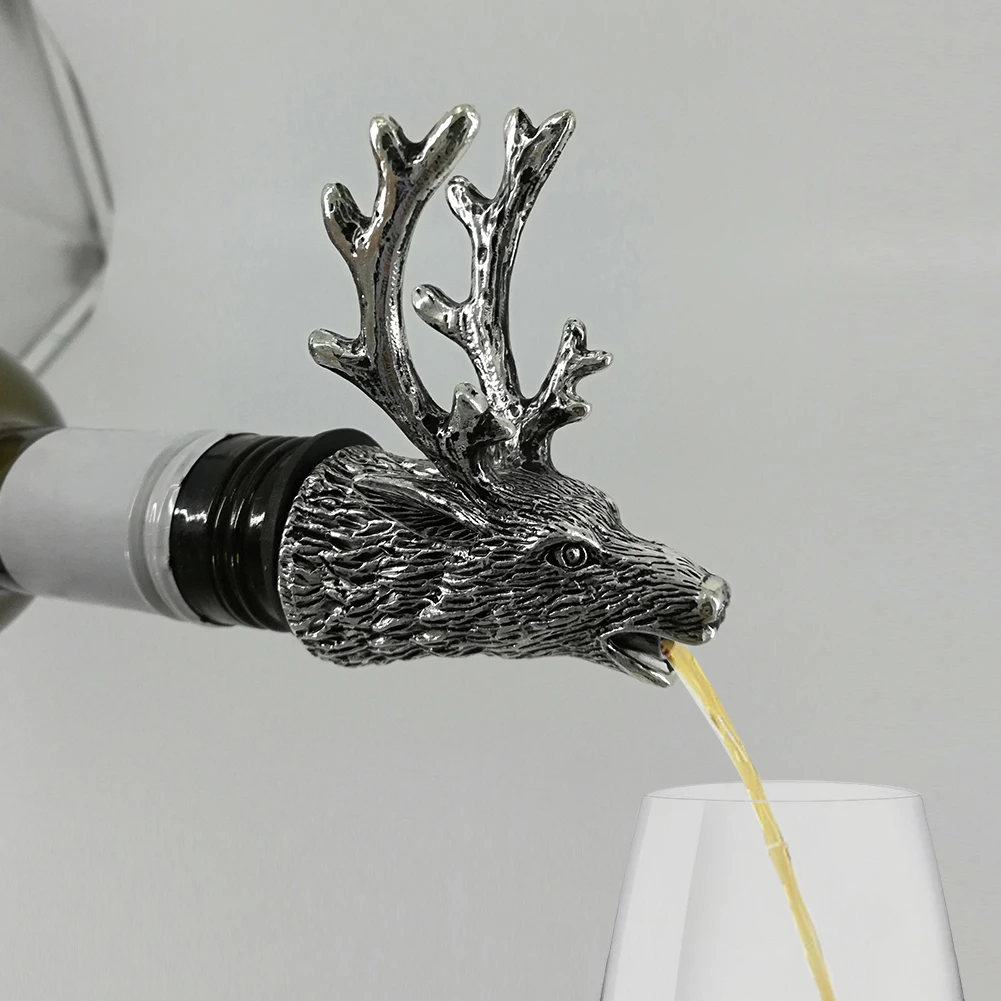 Новая нержавеющая сталь Олень голова вина Pourer уникальные пробки бутылки