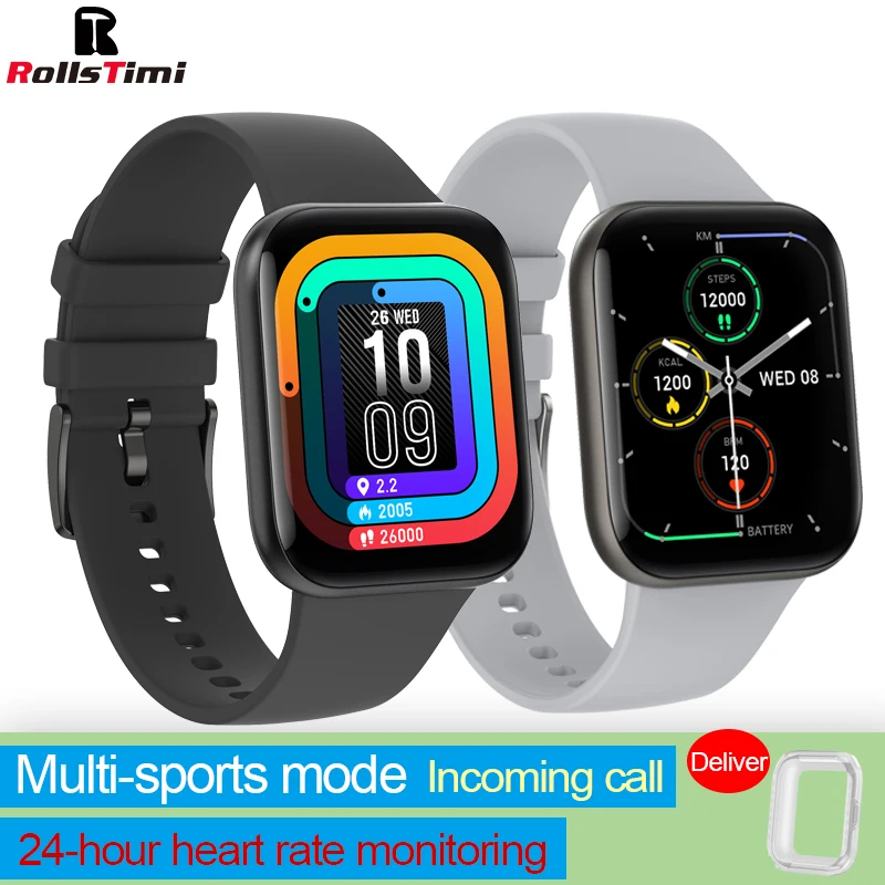 

Rollstimi Smart Uhr Männer Frauen 1.69 Zoll Fitness Tracker Volle Touchscreen Ip68 Wasserdicht Heart Rate Monitor für iOS Androi