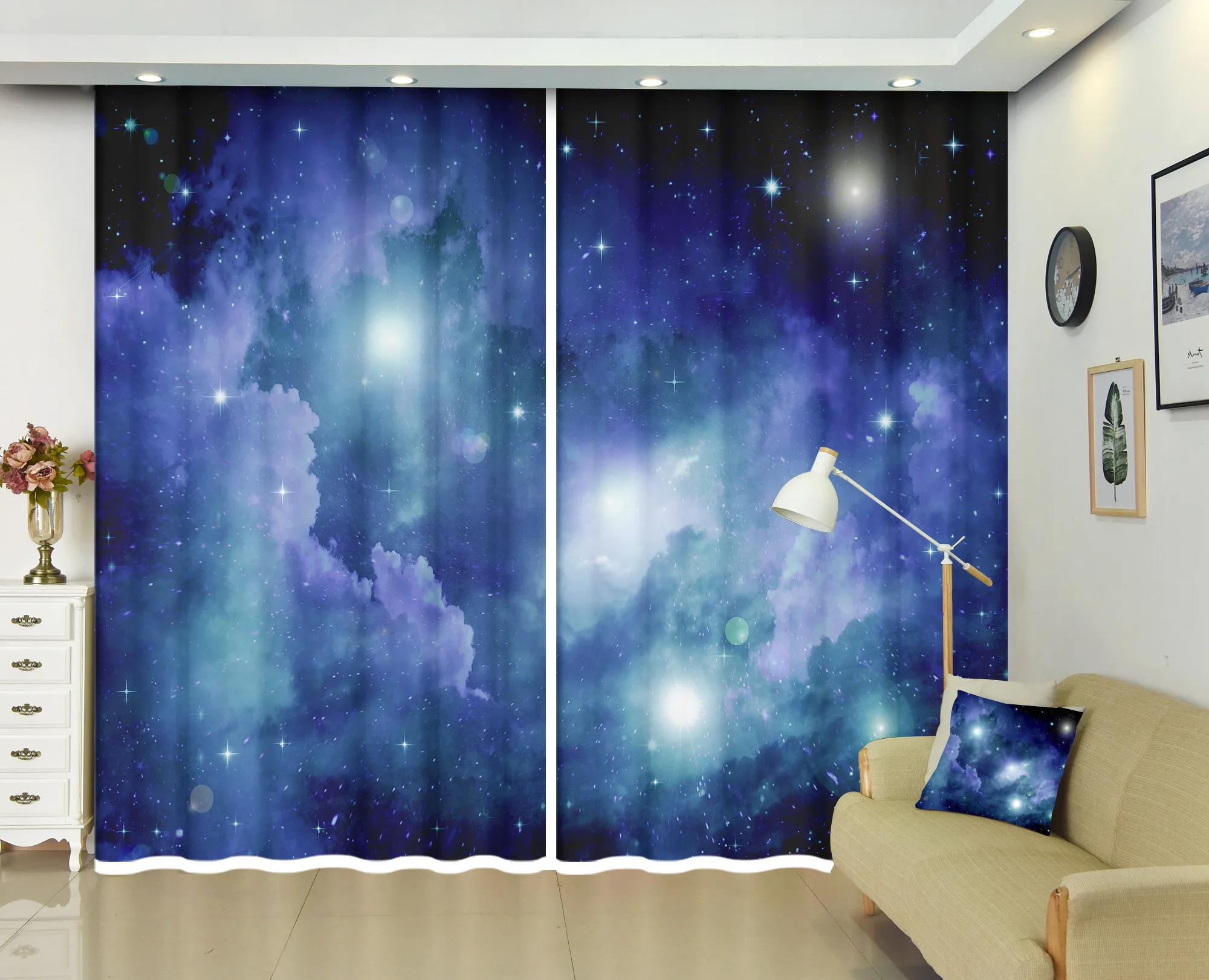 Космическая планета черная дыра личности 3D затемненные шторы на карту