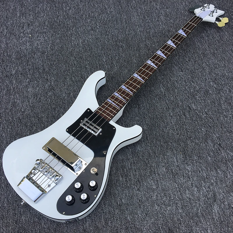 

2019 Высококачественная электрическая гитара, Ricken 4003-4 струны, бас-гитара, белая краска, бесплатная доставка