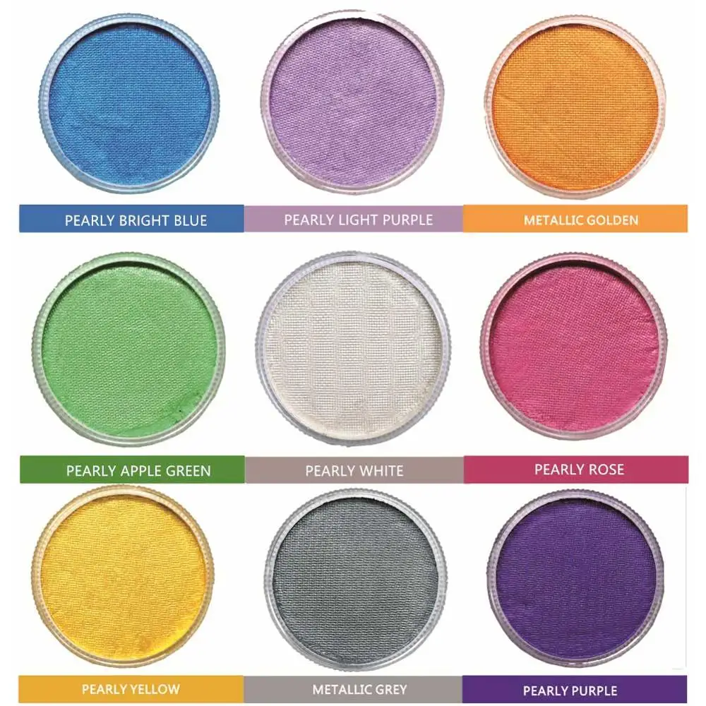 Набор из 9 предметов перламутровая краска на водной основе для лица и тела