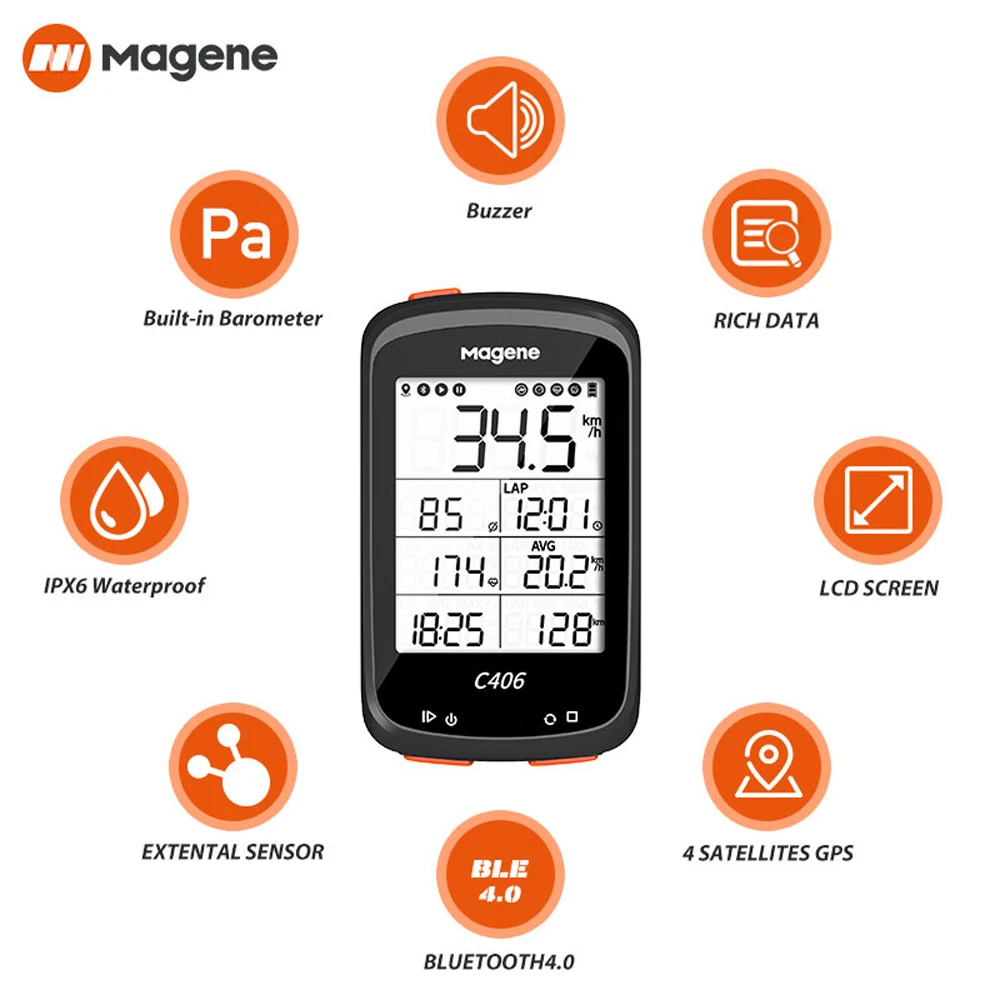Спидометр Magene H64 Bluetooth ANT + датчик сердечного ритма для компьютера Bryton IGPSPORT