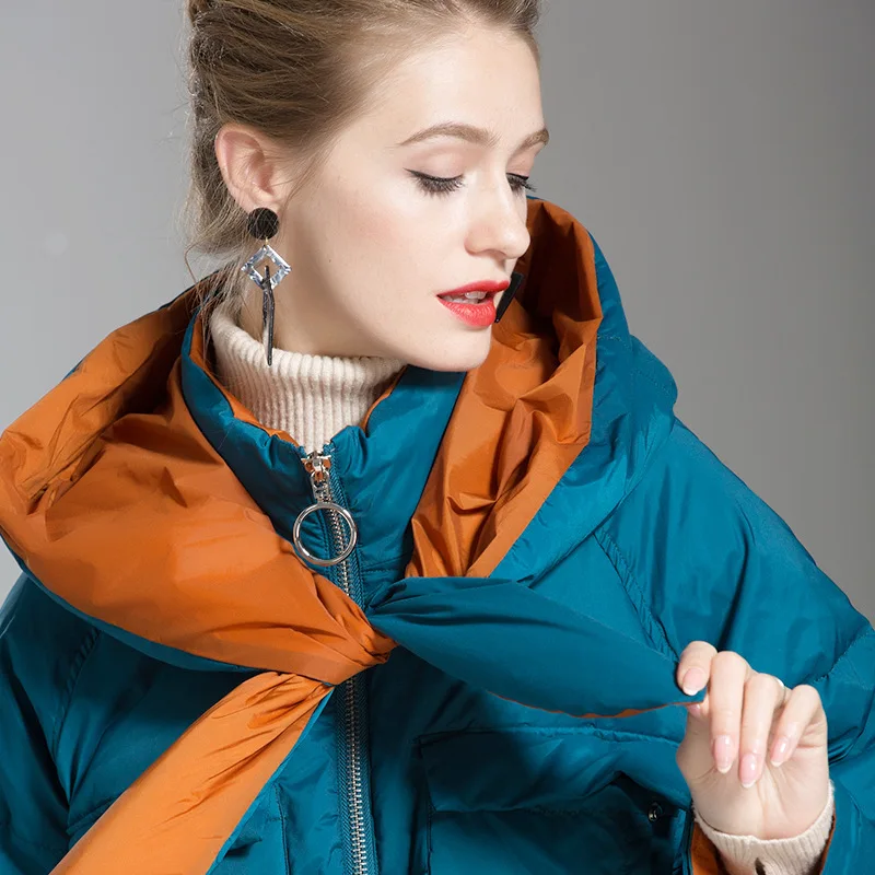 Warm 90% White Duck Thick Down Winter Abrigos Mujer Invierno 2021 Korean Style Fashion Woman Hooded Coat Women