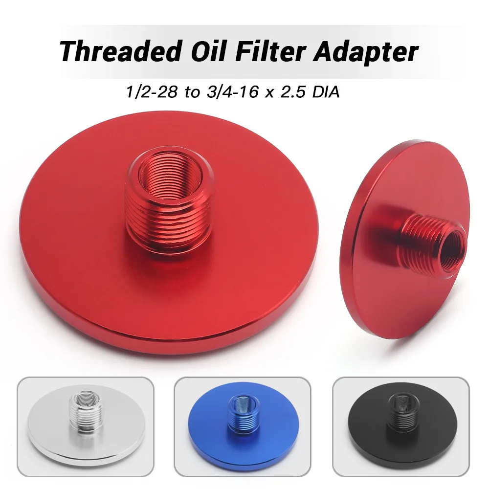 

RASTP-High Quality Aluminum 1/2-28 to 3/4-16 x 2.5 DIA - Threaded Oil Filter Adapter RS-OFI054