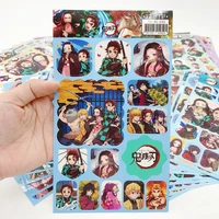 12pcs demon slayer anime stickers pack for bike laptop computer skateboard guitar stationery cute stickers decals toys kids gift