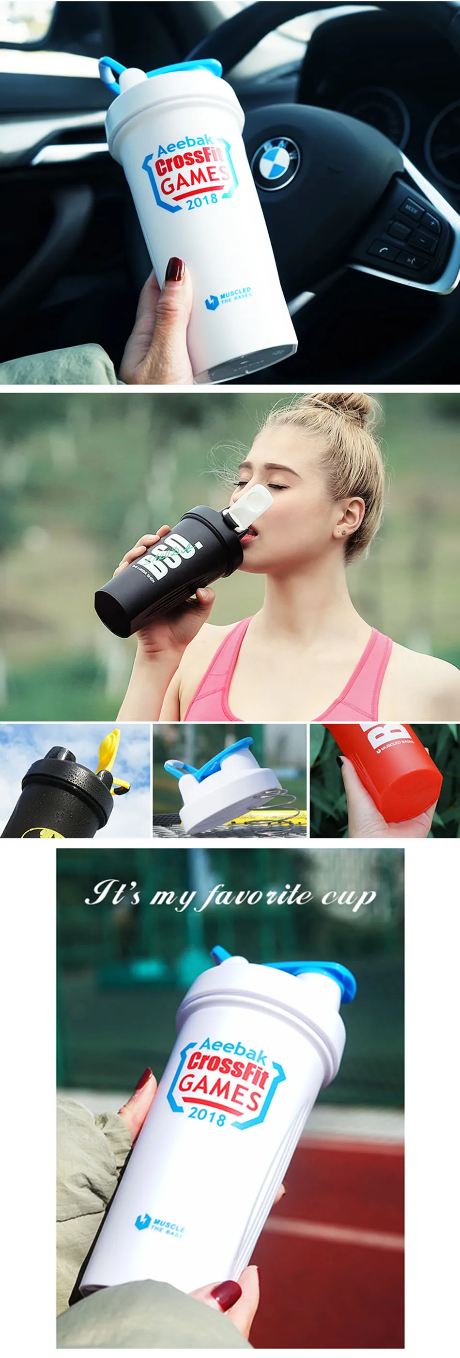 600 мл Спортивная бутылка для воды BPA Free Tritan пластиковая чашка для воды протеиновый шейкер портативный герметичный Открытый путешествия бутылки