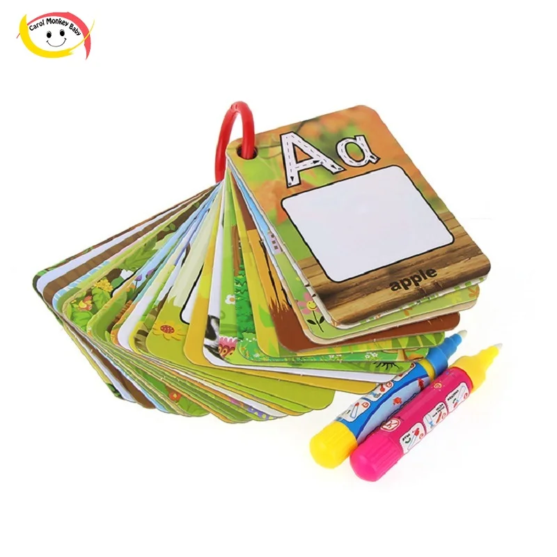 

26 pcs Alphabet Cards Baby Magic Water Drawing Toys Coloring Paper Cards Painting Board Kids Early Educational Toys