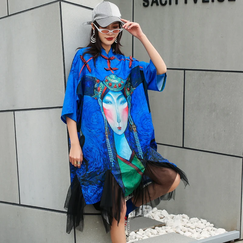 Удобное платье Ципао для молодых девушек большого размера женское свободное в