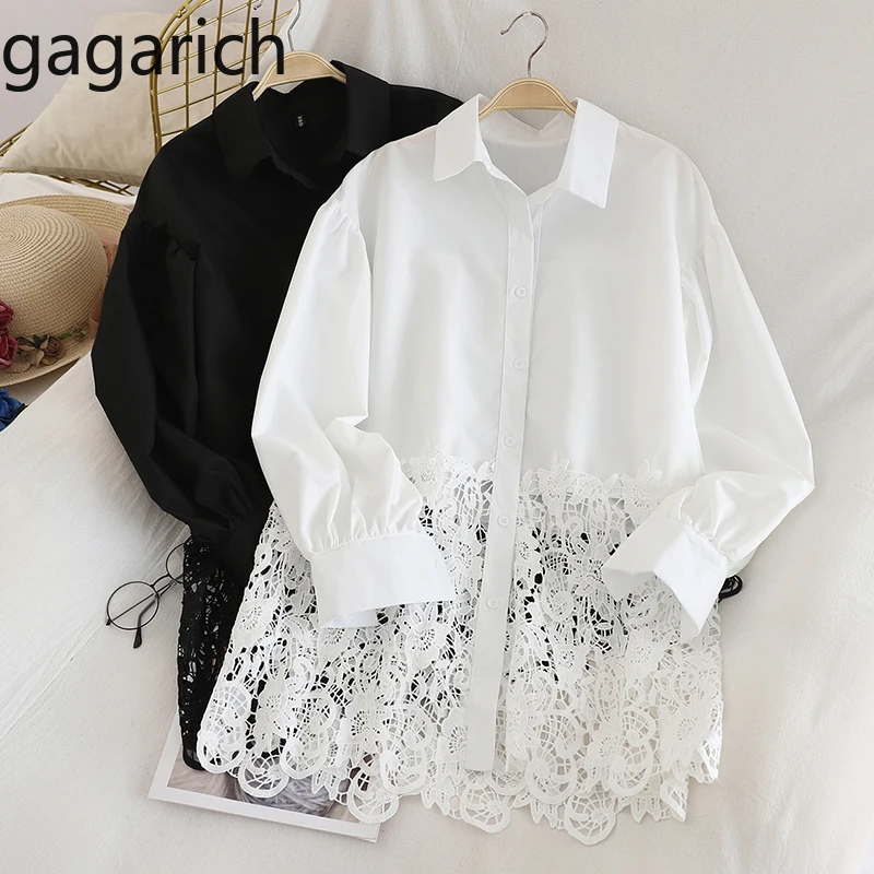 Gagarich женские стильные рубашки весенние корейские свободные однобортные топы с