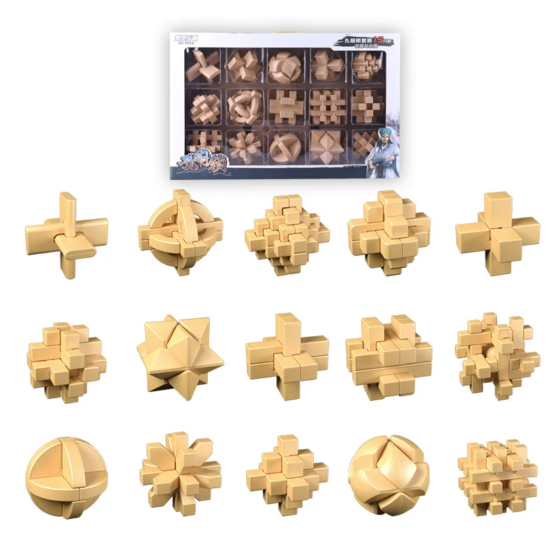 

Qiyi Kong Mingsuo 6 9 15 Pcs Set Combination Packages Luban Gift Boxes Children Early Education Puzzle Unlock Toys puzzle Toys