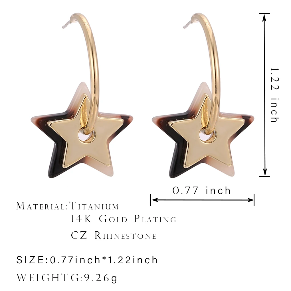

onyss Acrylic Star Shape Earrings Beautiful Korean Style Earrings Trend 2021
