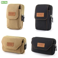 universal canvas cell phone bag for iphone 12 11 pro max x xs max xr 6 7 8 plus case belt bags wallet phone pouch pocket handbag