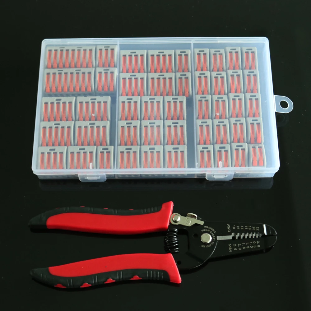 46PCS/BOX 212 213 214 215 218 2-2 3-3 with cutting stripping Tool 2 3 pin mini wire Connectors Universal Terminal | Электроника