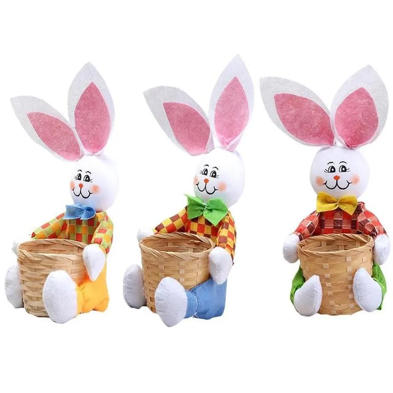 Милая корзина в виде кролика пасхальные яйца Подарочная коробка для конфет сумка