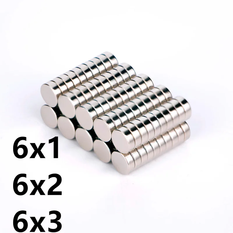 

Hot Sale 20 50 100PCS/batch 6x1 6x2 6x3mm Magnet Hot Small Round Magnet Strong Magnet Rare Earth Neodymium Magnet