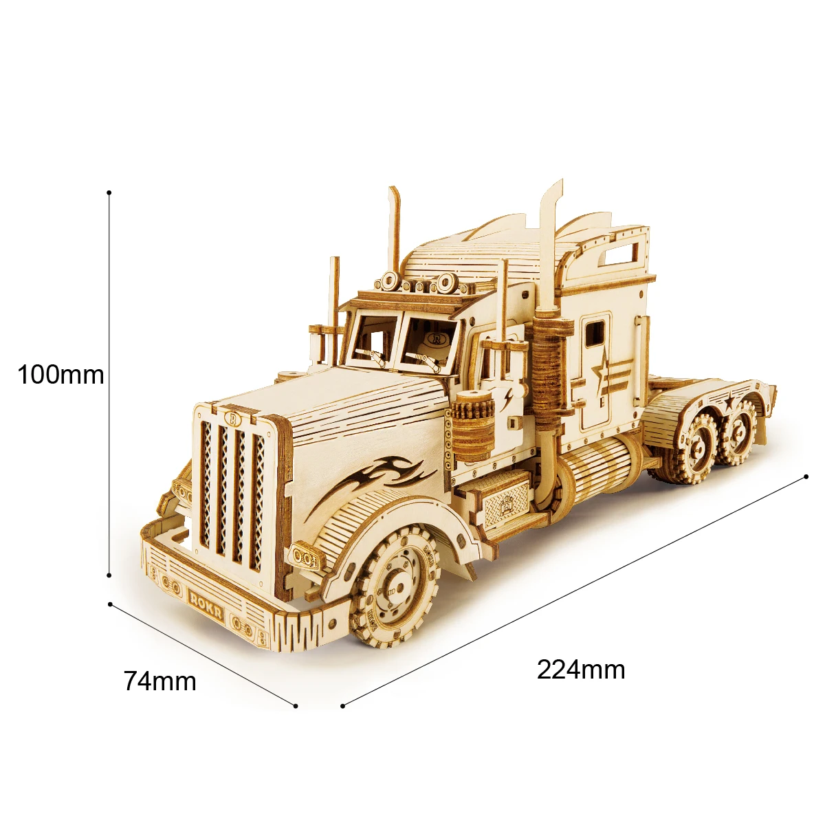 

286pcs Classic DIY Movable 3D America Heavy Truck Wooden Puzzle Game Assembly Toy Gift for Children Adult MC502 1:40