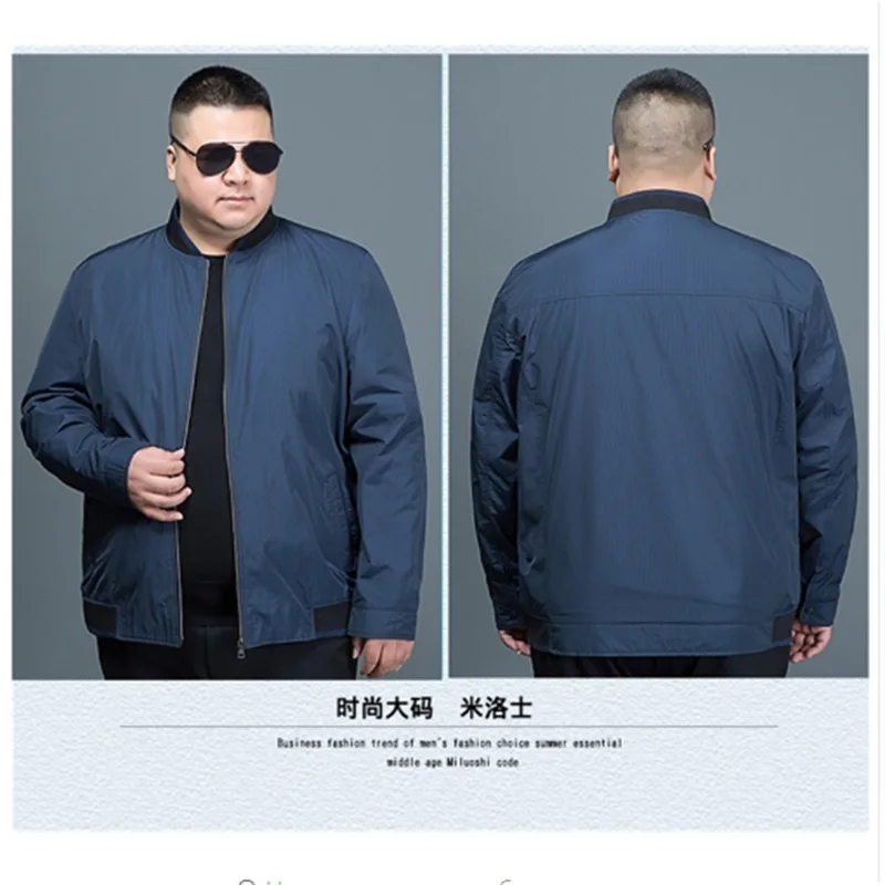Размера плюс 8XL 7XL Сезон весна-осень Мужская верхняя одежда тонкие однотонные