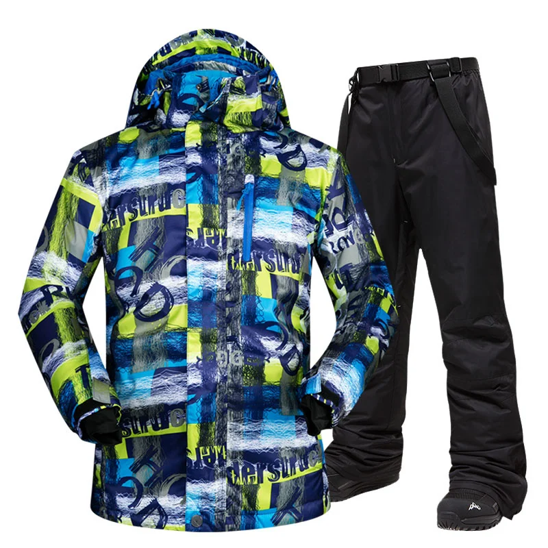 Лыжный костюм мужские брендовые зимние водонепроницаемые утепленные комплекты