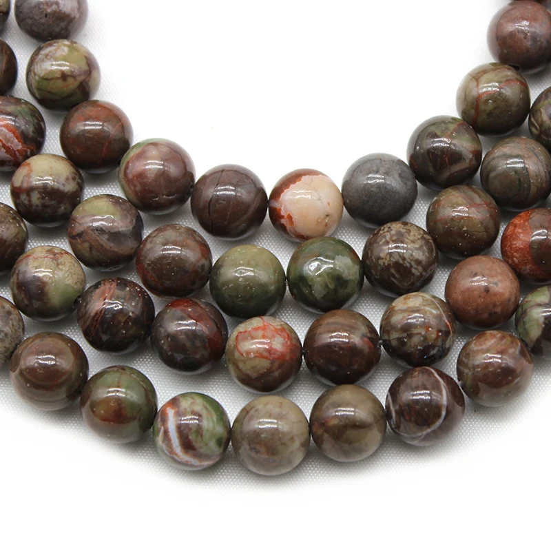 

Natural Stone Colorful Agates Round Loose Spacer Beads Strand 15" 4 6 8 10 12MM Pick Size For Jewelry Making DIY Bracelet