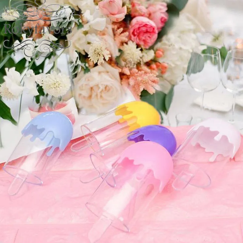 12 шт. акриловые держатели сувениров для мороженого на день рождения коробки