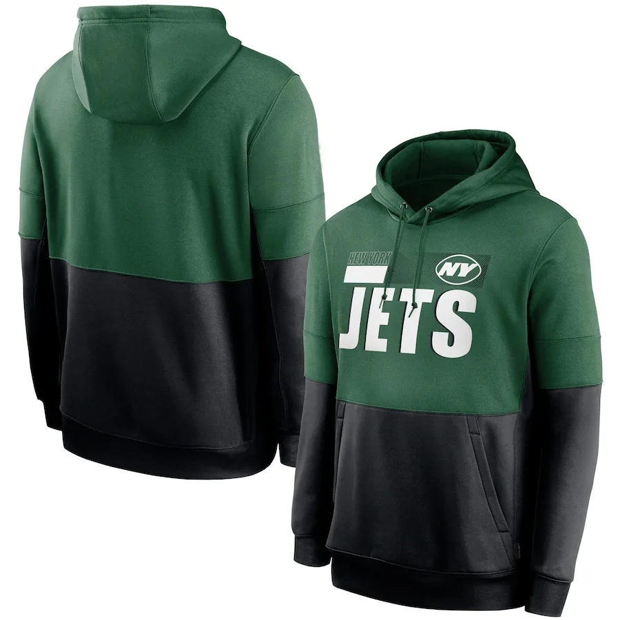 

New York Men Hoodies Jets Sweatshirt Sideline Impact Lockup Performance Pullover American football Colorblock Quality Hoodie