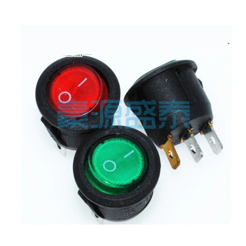 Круглый Кулисный Переключатель KCD1 20 шт./лот 3Pin 3P 2 postion 6A/250 В мм