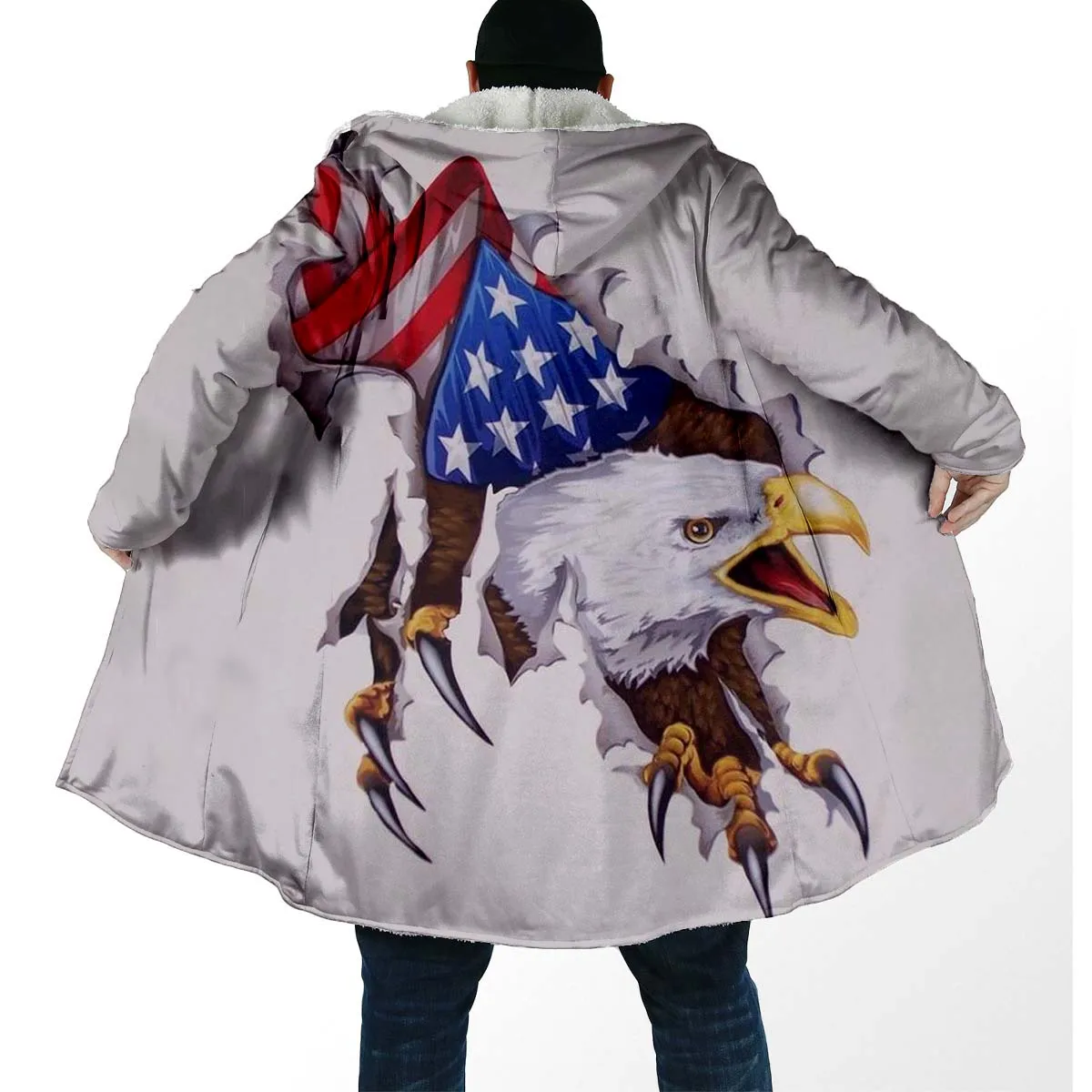 Толстая теплая накидка с капюшоном для женщин и мужчин Череп солдат армейская