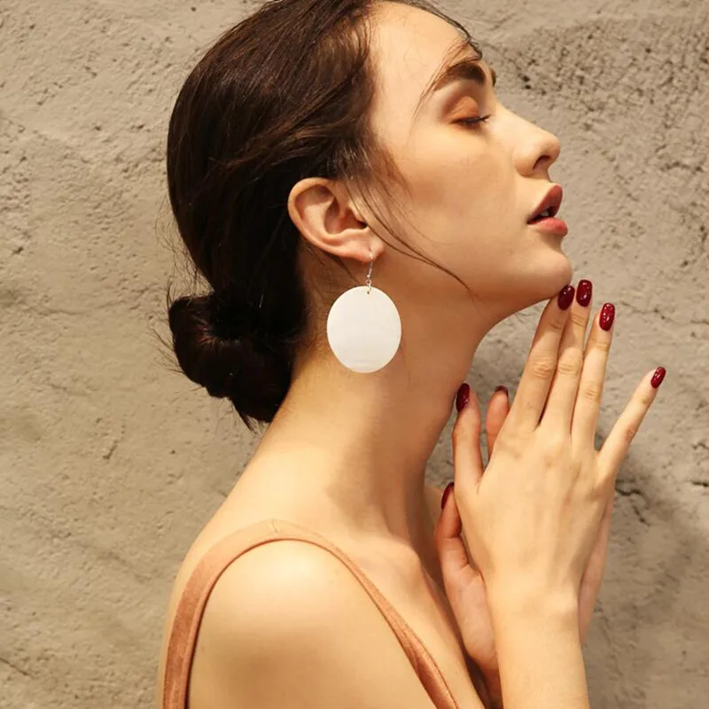 Модные круглые серьги капли в виде ракушек для женщин золотые серебряные