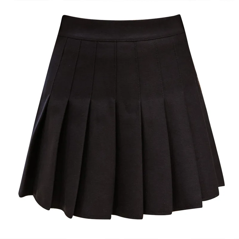 

Autumn and winter woolen pleated skirt women 2020 new basic solid color skirt all-match small short skirt