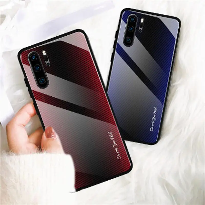 Чехол из закаленного стекла для Honor 20 Pro градиентный цвет глянцевая гладкая