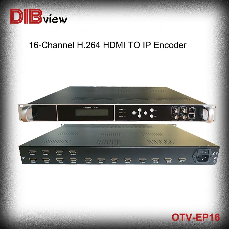 O TV-EP16 Радио ТВ трансляция 16 каналов HDMI к H.264 IP HD кодировщик конвертер в ASI