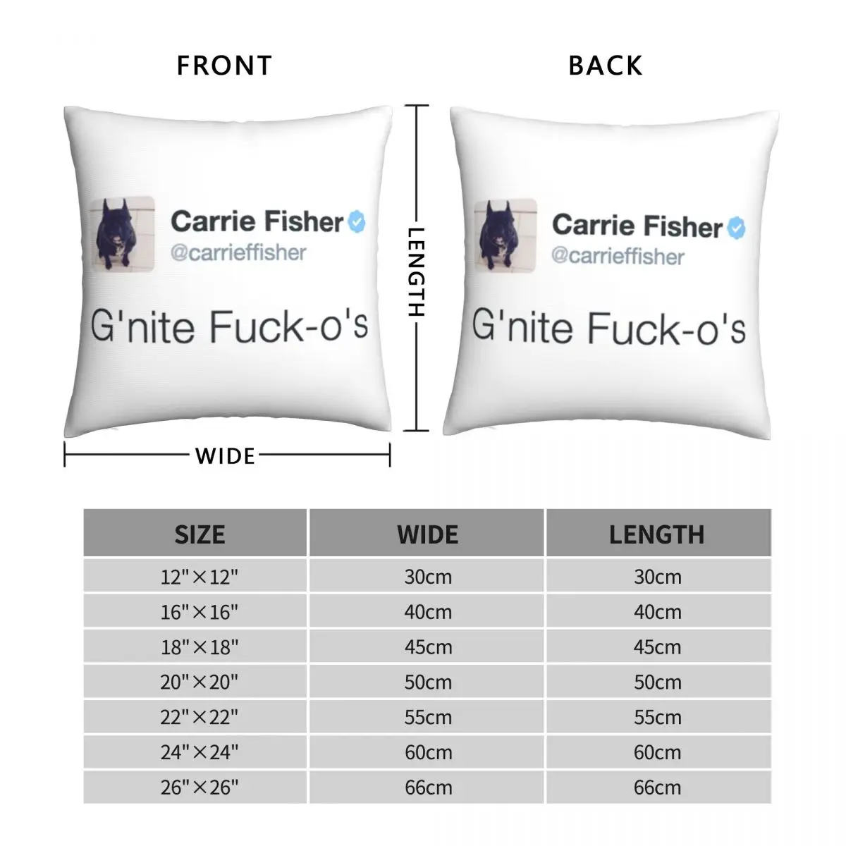 Кэрри Фишер твитс квадратная подушка чехол наволочка декоративная из полиэстера