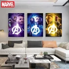 Картина на холсте с изображением супергероев Marvel, Мстители, Человек-паук, железный человек, Халк, Бэтмен, художественный настенный постер, домашний декор, картина для детей