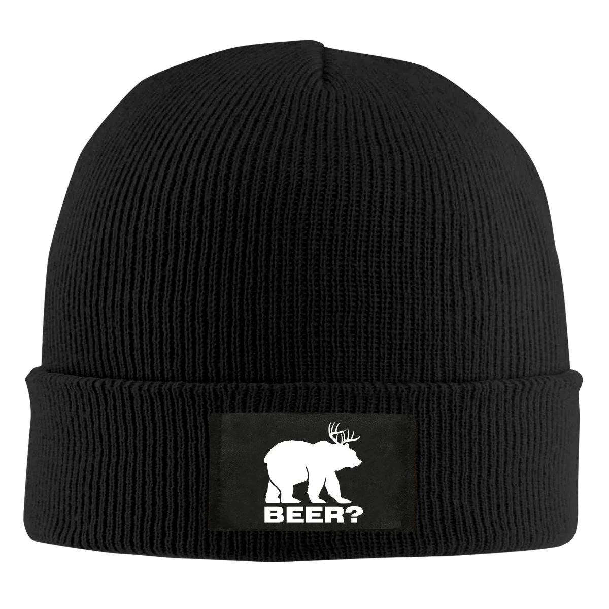 

Deer Beer Bear Beanie Hats For Men Women With Designs Winter Slouchy Knit Skull Cap
