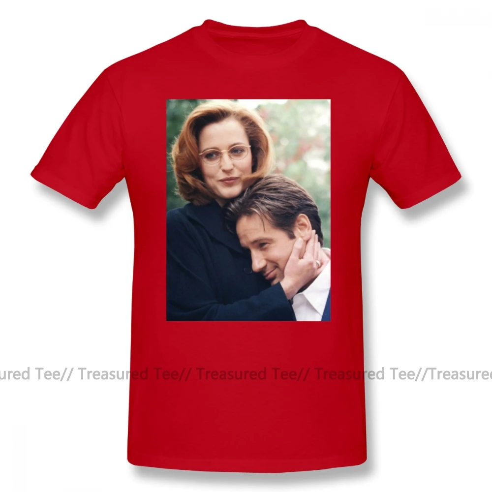 Футболка с надписью X filts, Dana Scully X pilles Fox Mulder, Мужская футболка с коротким рукавом, базовая футболка с принтом, 100 хлопок, плюс размер, забавная футболка - Цвет: Red
