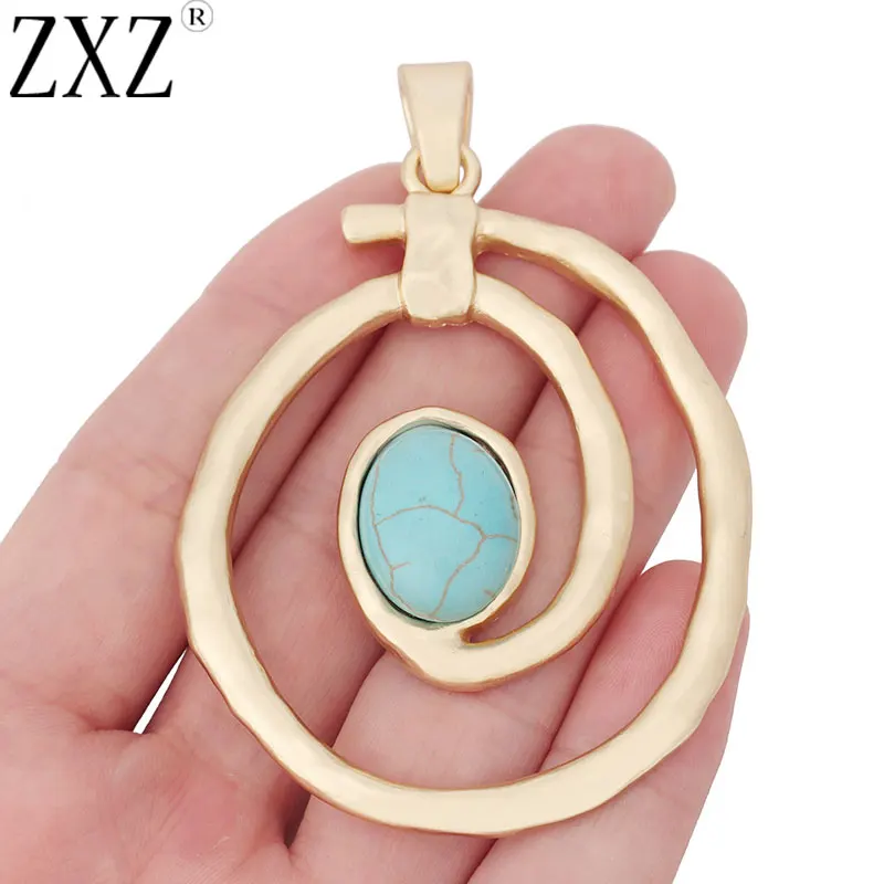 Подвески-спирали ZXZ, матовые, золотистые, для изготовления украшений, 84x55 мм, 2 шт.