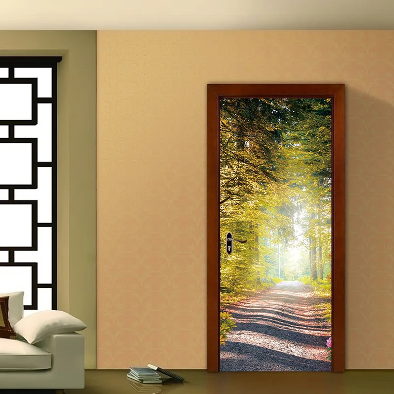 Осенняя наклейка на дверь постер настенная Фреска искусство спальни