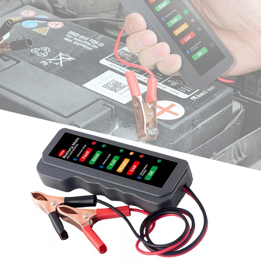 

Car Digital Battery Tester digital multimeter profesional auto battery load tester Diagnostic 12V tools for the car motorcycle