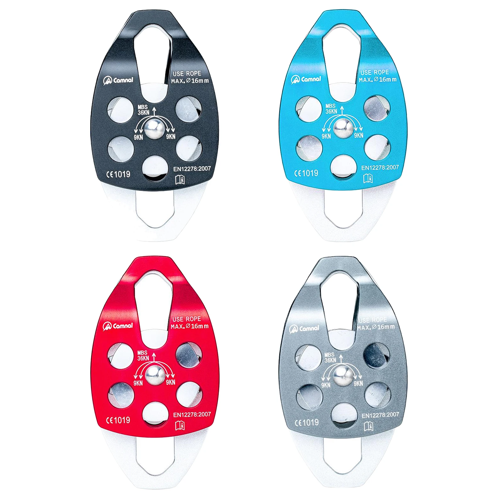 

36kN Cable Trolley Pulley with Ball Bearing Outdoor Rock Ice Climbing Accessories Caving Aluminum Alloy Pulley