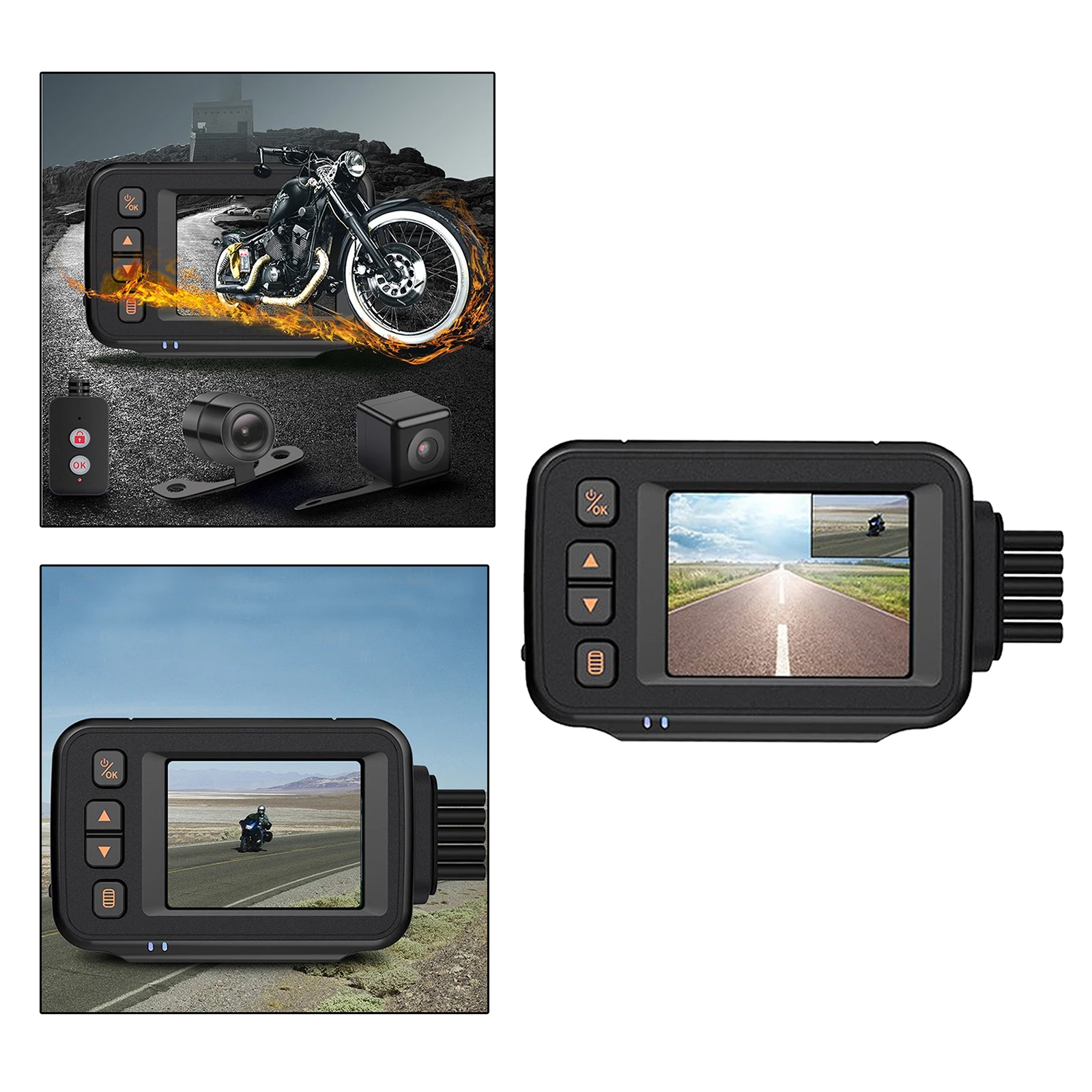 

Motorcycle Dashcam Camera, Waterproof 720P Dual Lens 120° Wide Angle Dash Cam DVR Video Driving Recorder