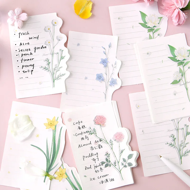 

30 sheets Distant Psalm Series flower Memo Pad Cute Message Notes Decorative Notepad Note paper Memo Stationery Office Supplies