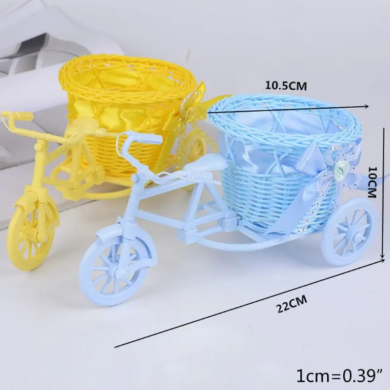 Трехколесный горшок ручной работы из искусственного ротанга для велосипеда