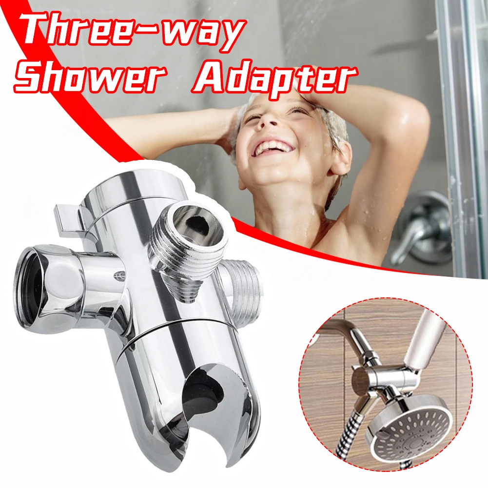 

Plastic Shower Arm Diverter with Handheld Showerhead Mount G1/2 3-Way T-Shaped Adjustable Water Valve Diverter Faucet Splitter