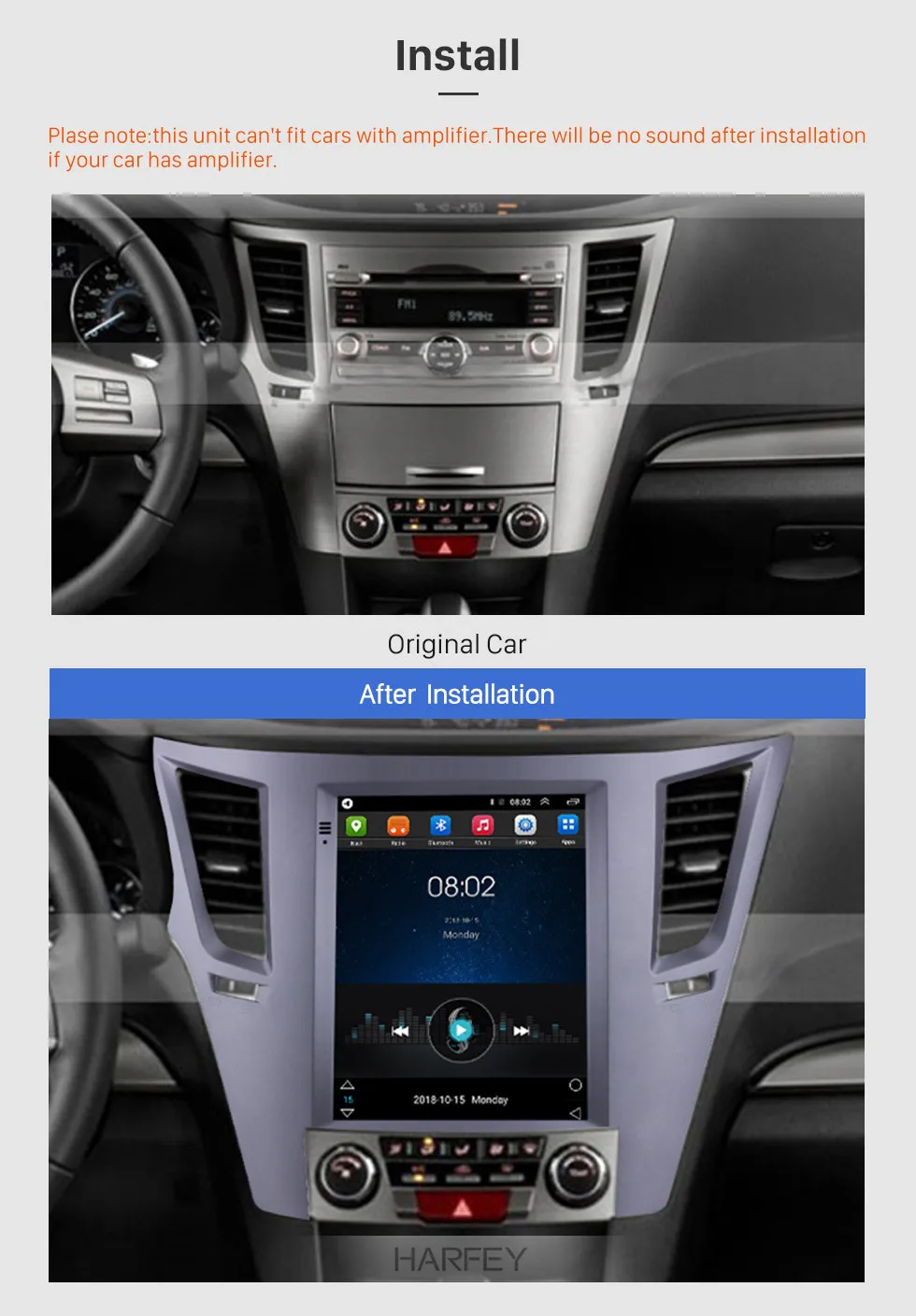Harfey для 2010-2013 Subaru Outback Android 9,1 автомобильный мультимедийный плеер видеокамера заднего вида в автомобиле с поддержкой технологии MirrorLink Link FM 9," 4G LTE gps Navi