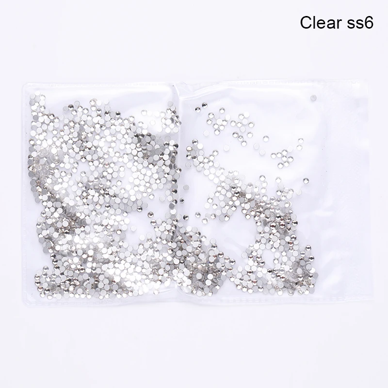 Clear SS6 1440 шт. Стразы с плоской задней поверхностью и AB для украшения ногтей, обуви и танцевального платья - Цвет: Clear SS6