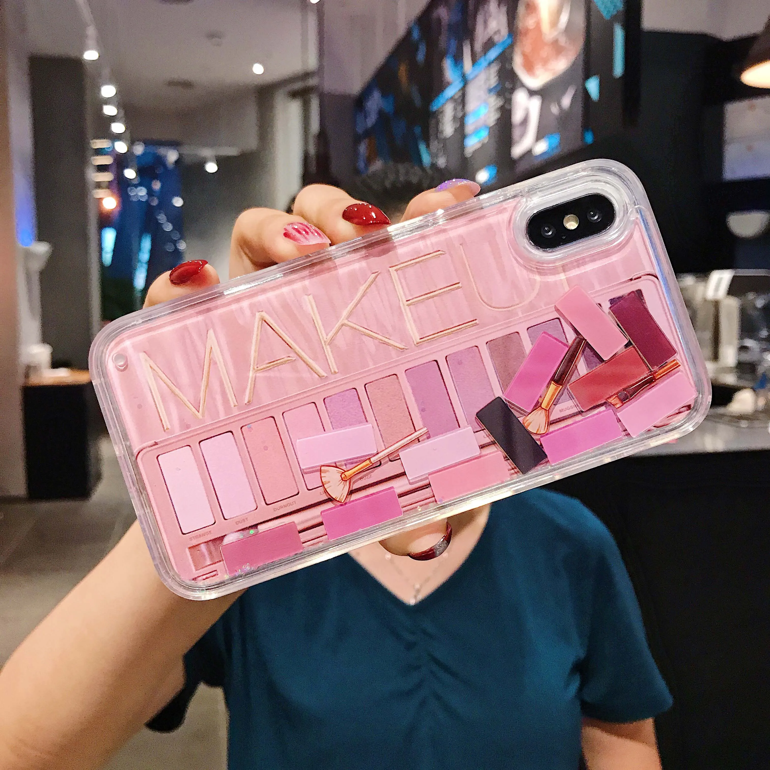 Роскошный футляр для теней век динамический Жидкий чехол телефона IPhone 7 8 P XS Max XR с