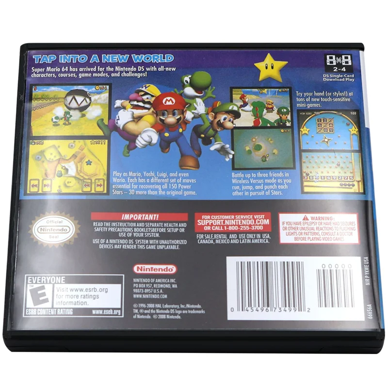Видеокартридж Super Mario Bros обновленный 64DS 3DS NDSi DSi NDSL NDS английская версия США 1