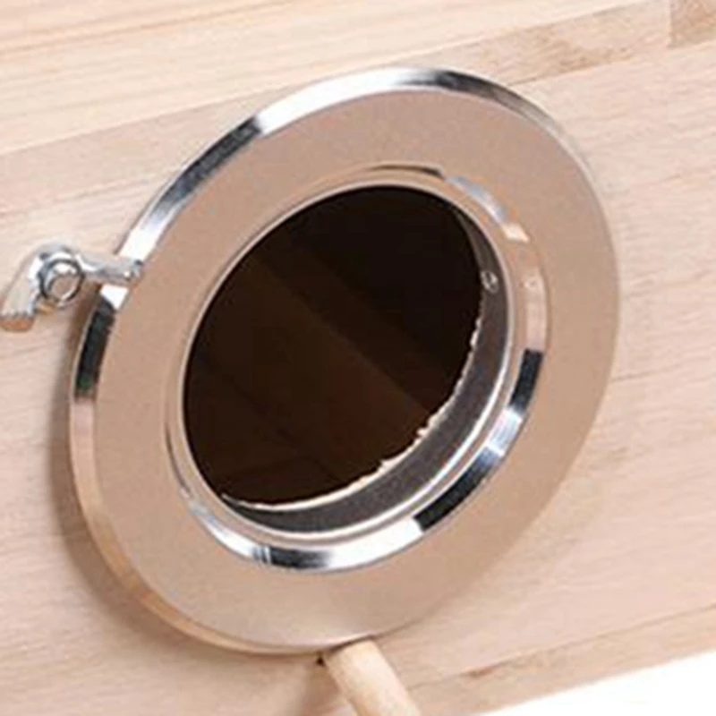 

Bird Parrot Holder Wooden Bird Nesting Organizer Clear View Window Bird House